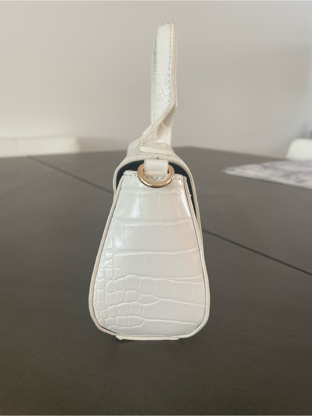 ASOS White Croc-Embossed Top Handle Bag - Picture 5 of 11